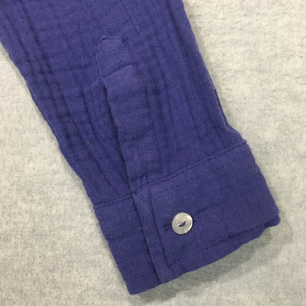 Jessica Simpson S Purple Gauze Muslin Button-Up Shirt Long Sleeve 100% Cotton - Picture 11 of 12
